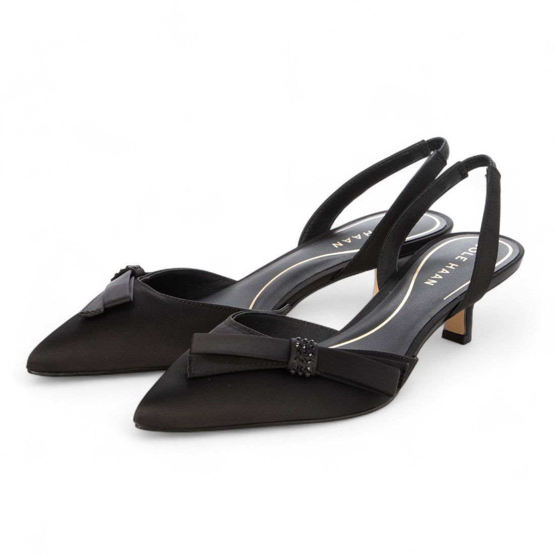 コール ハーン COLE HAAN ノエラ ボウ スリング パンプ womens （ブラック サテン） ブラック サテン