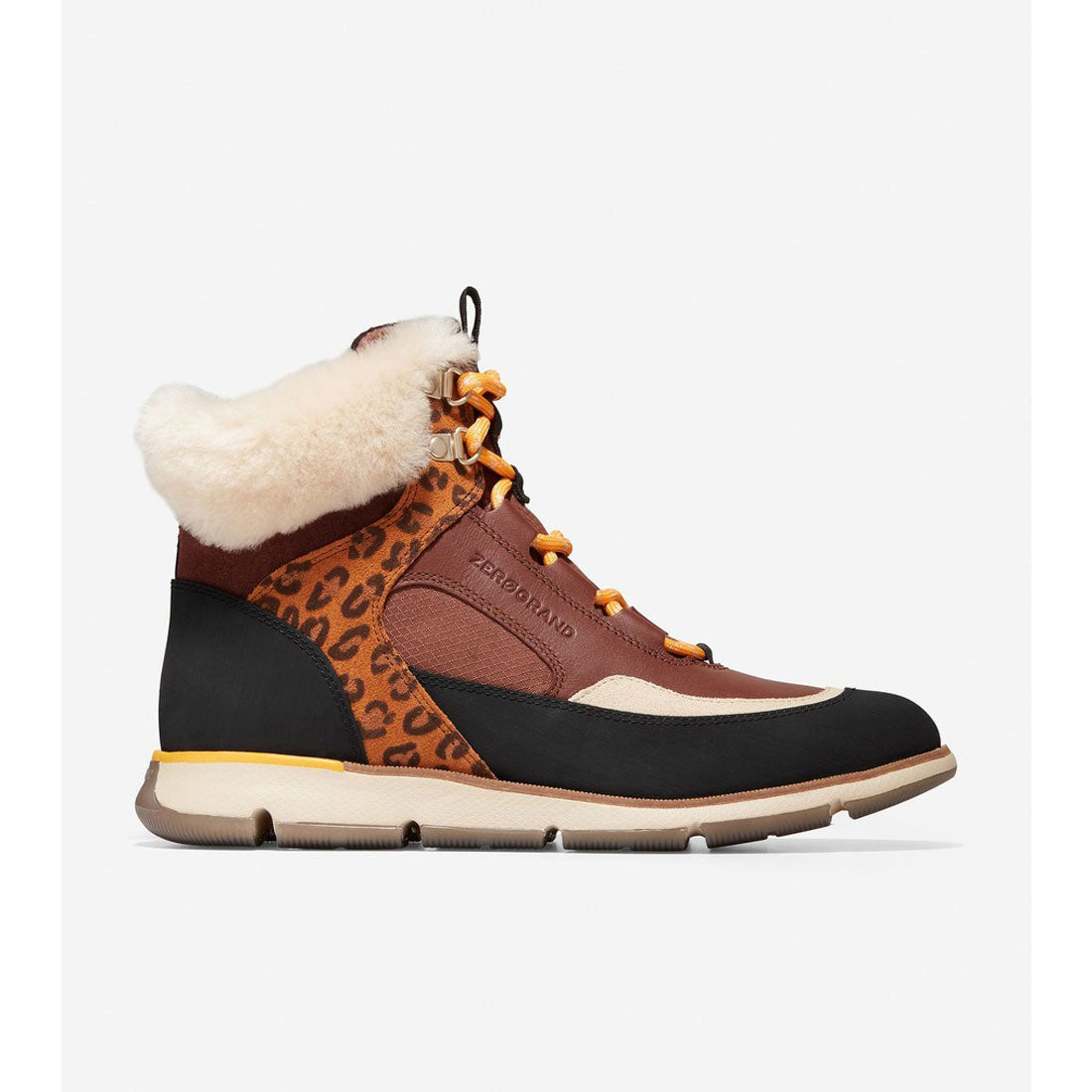 コール ハーン COLE HAAN 4.ゼログランド レザー ハイカー womens,ウォータープルーフ ウッドベリー / レオパード プリント