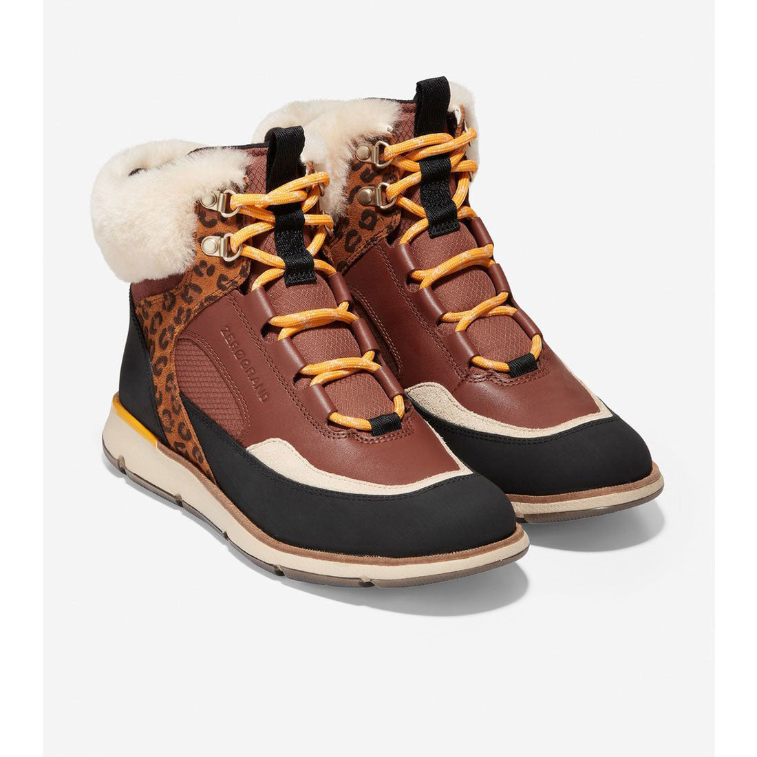 コール ハーン COLE HAAN 4.ゼログランド レザー ハイカー womens （ウォータープルーフ ウッドベリー / レオパード プリント） ウォータープルーフ ウッドベリー / レオパード プリント