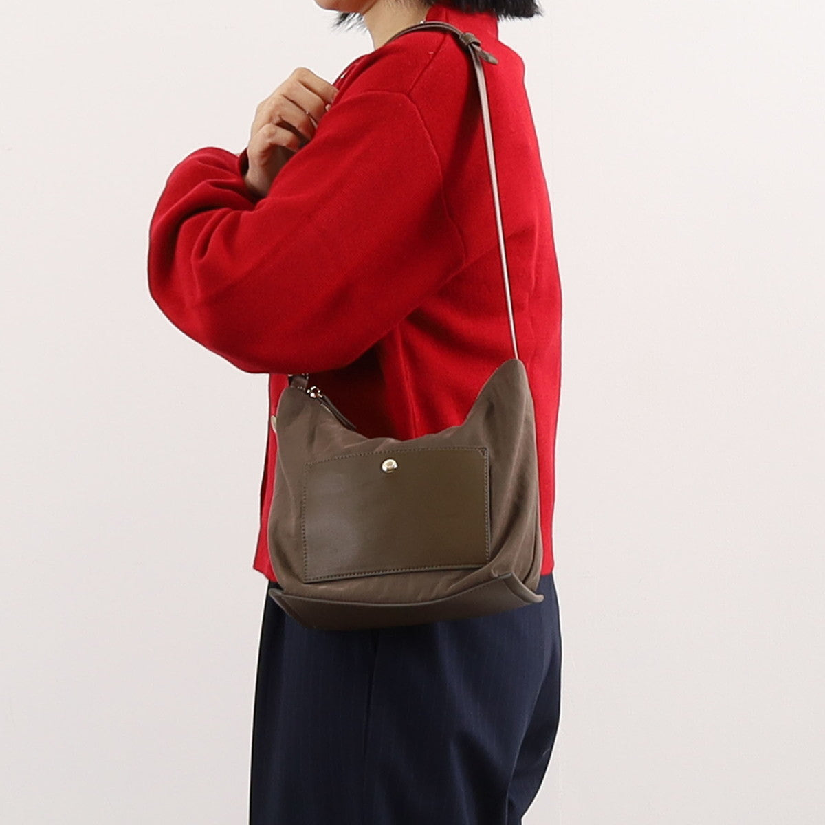クーコ COOCO ポケット付ナイロン風ミニショルダーバッグ