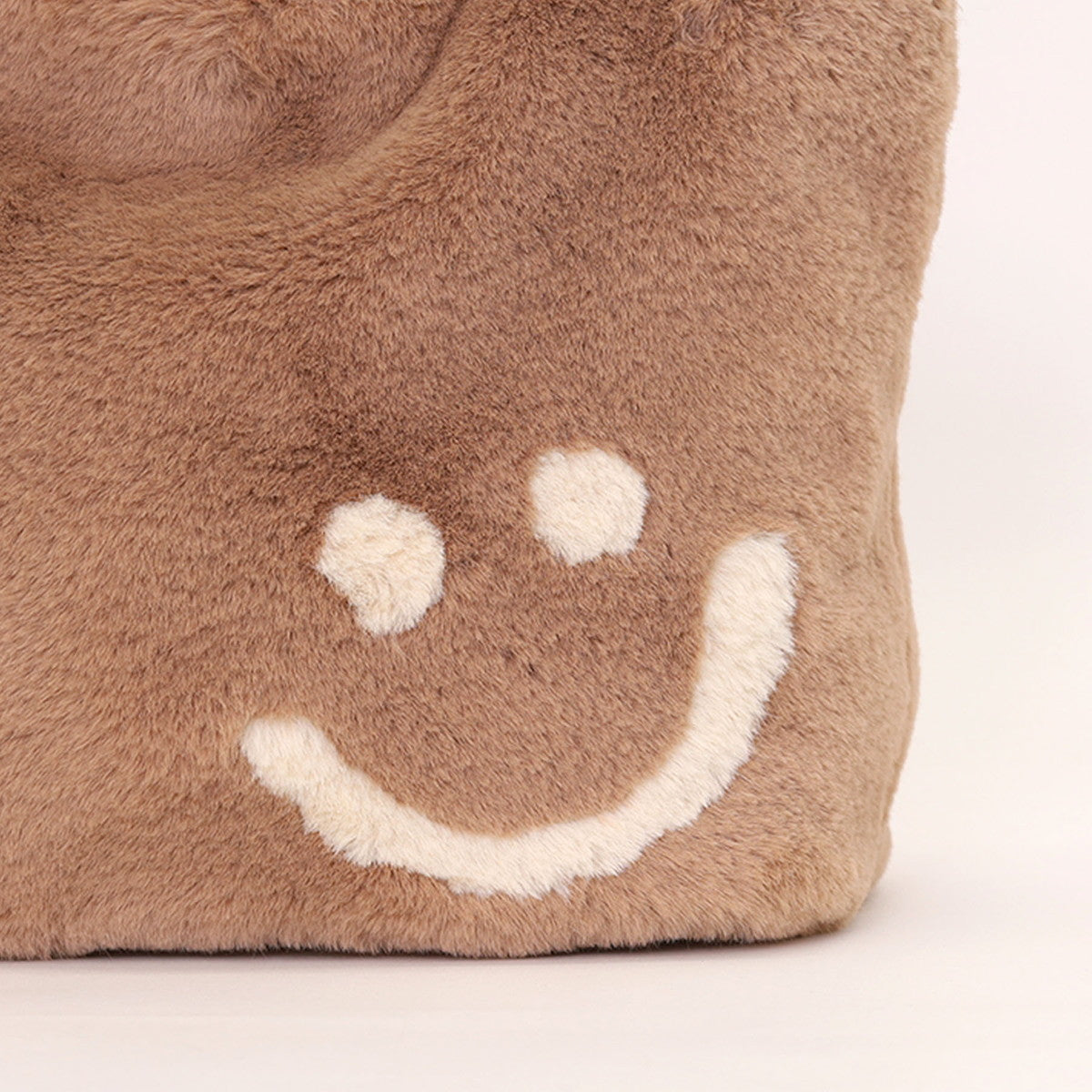 COOCO SMILEY Eco Fur Face Tote Bag with Charm