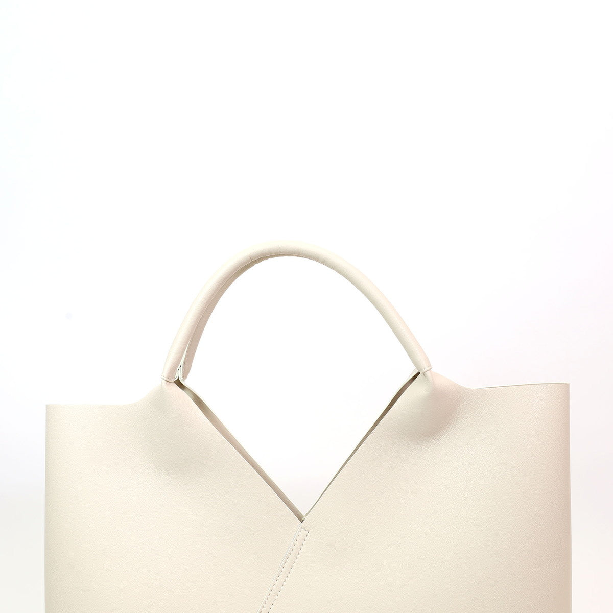 COOCO Fake Leather Diagonal Cut Tote Bag / A4 Compatible