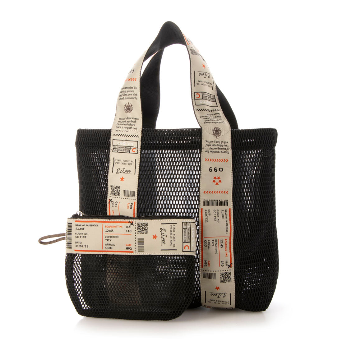 クーコ COOCO ロゴテープメッシュ2WAYトートバッグ