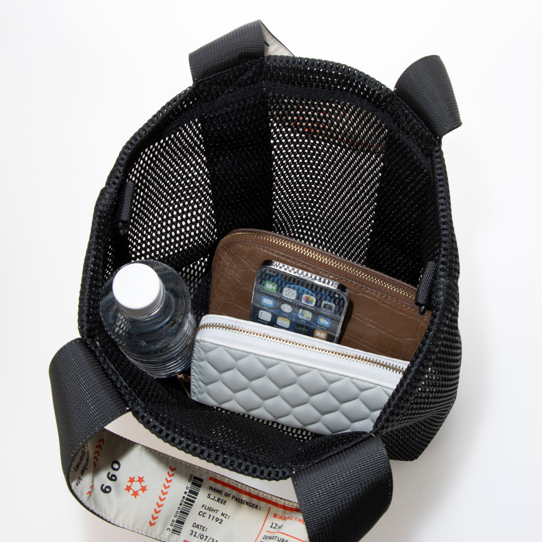 クーコ COOCO ロゴテープメッシュ2WAYトートバッグ