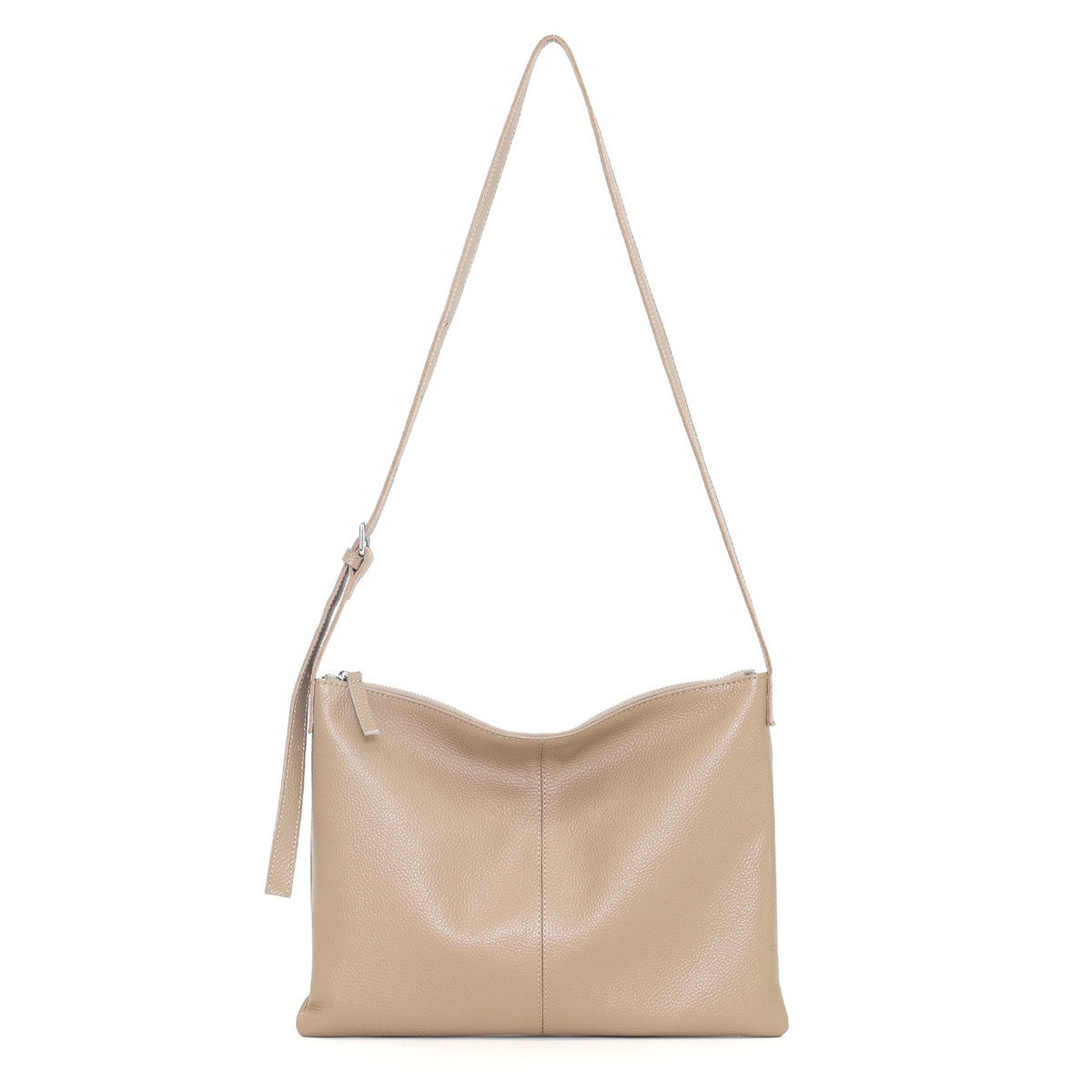 クーコ COOCO シュリンクレザーシンプルフラットショルダーバッグ／A4対応