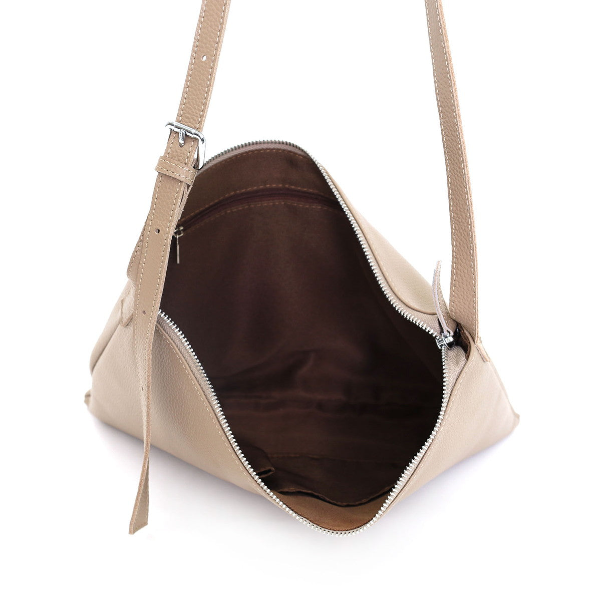 クーコ COOCO シュリンクレザーシンプルフラットショルダーバッグ／A4対応