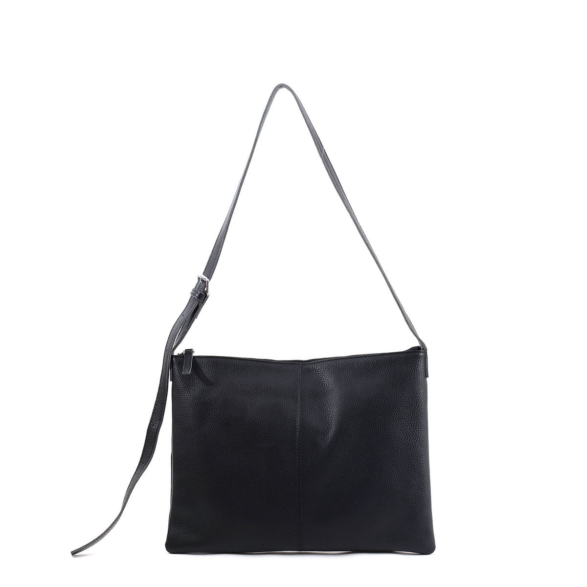 クーコ COOCO シュリンクレザーシンプルフラットショルダーバッグ／A4対応
