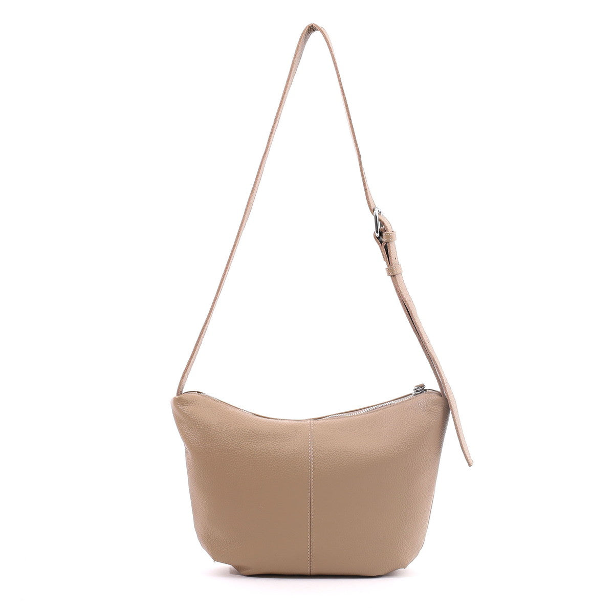 クーコ COOCO シュリンクレザーハーフムーンショルダーバッグ