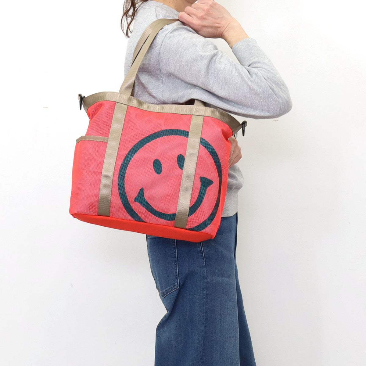 クーコ COOCO SMILEY ネットプリント2WAYトートバッグ／A4対応 （イエロー） イエロー