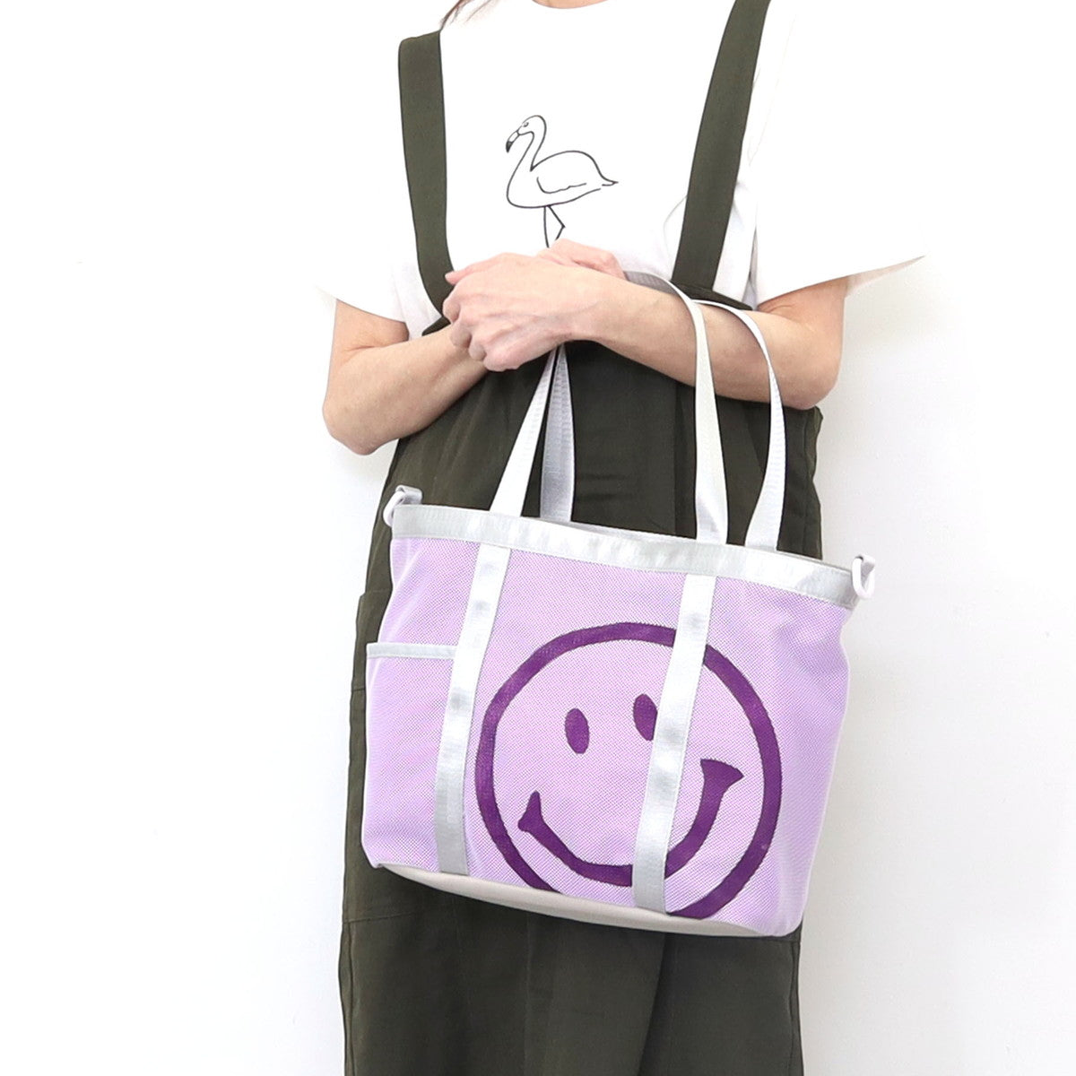 クーコ COOCO SMILEY ネットプリント2WAYトートバッグ／A4対応 （パープル） パープル
