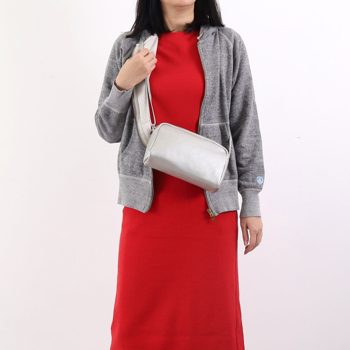 COOCO COOCO Shrink Leather Horizontal Box Shoulder Bag