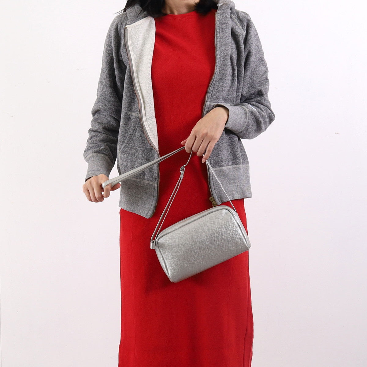 COOCO COOCO Shrink Leather Horizontal Box Shoulder Bag