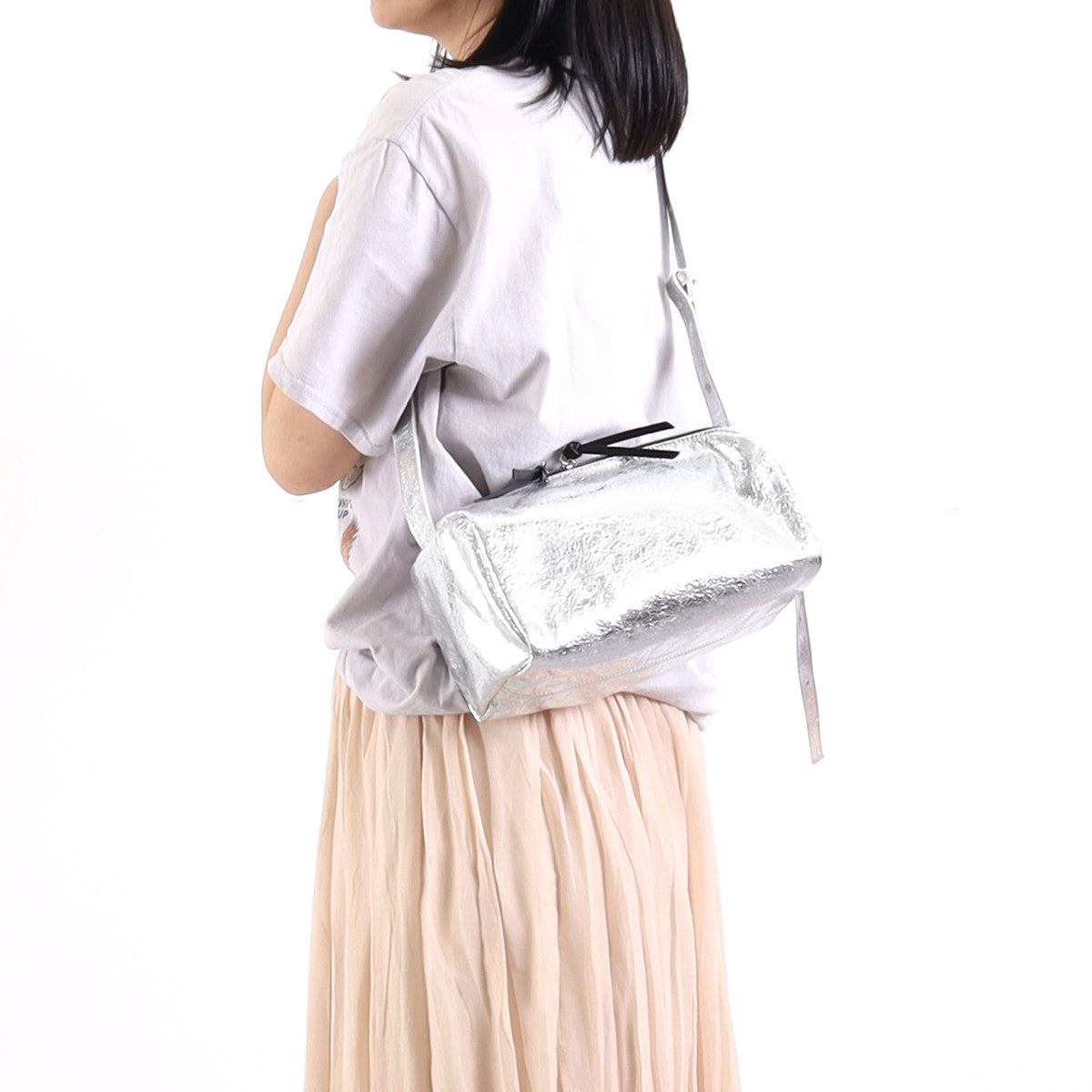 クーコ COOCO スクエアメタリックショルダーバッグ