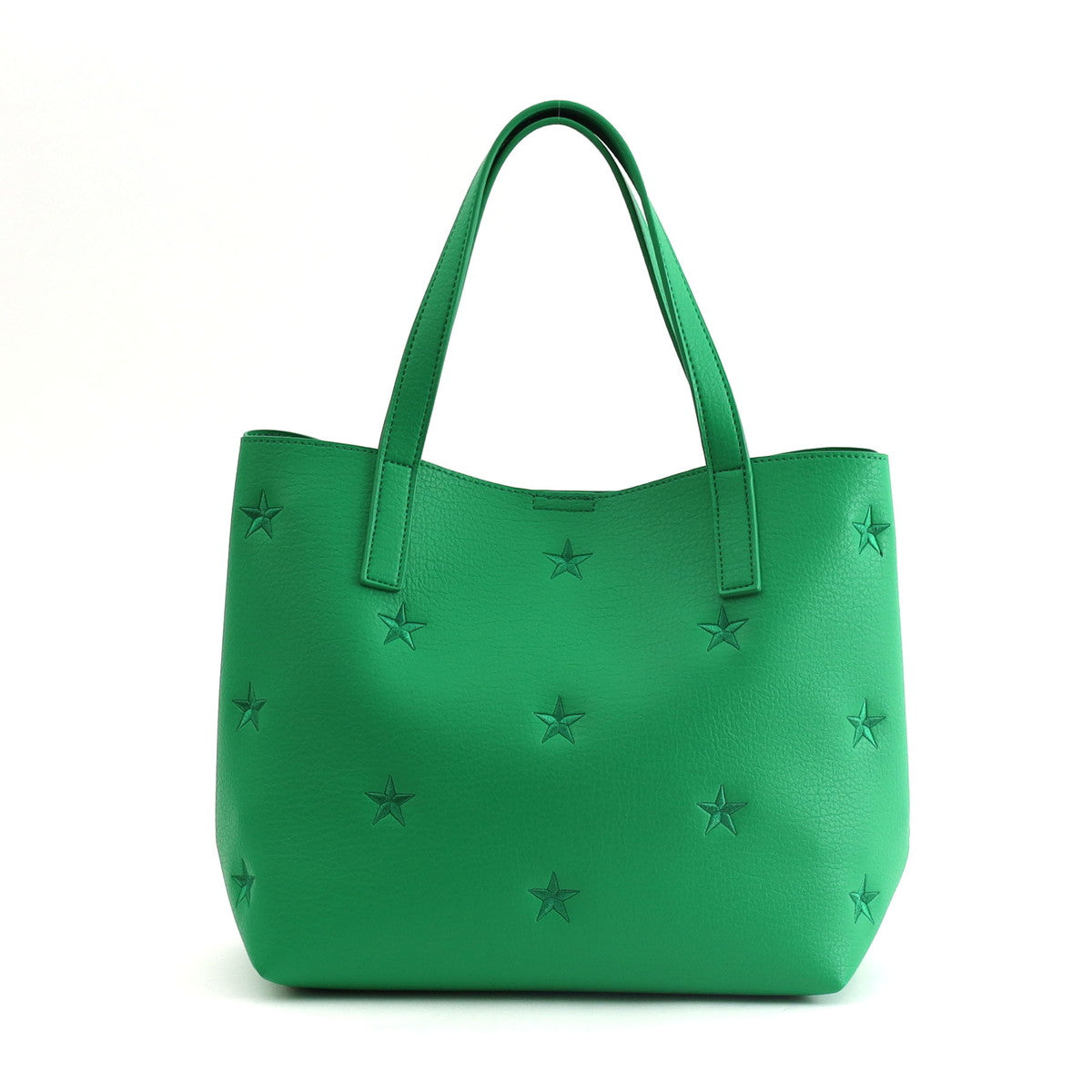 COOCO COOCO 星星圖案刺繡仿皮手提包／A4適用