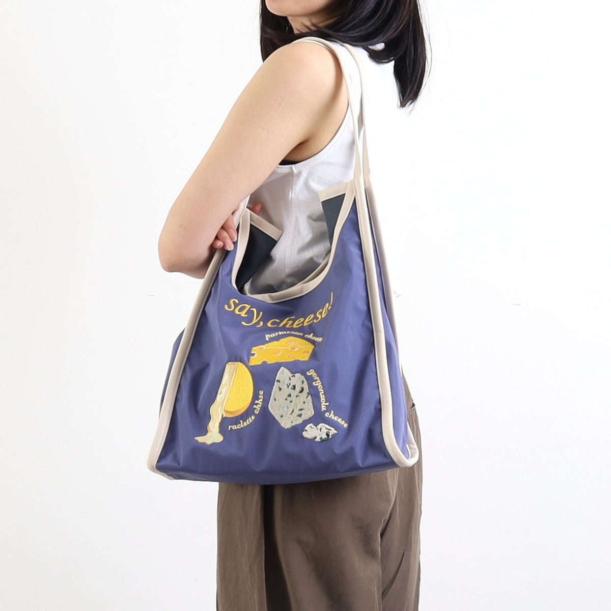 クーコ COOCO モチーフ刺繍トートバッグ／A4対応 （ブルー） ブルー