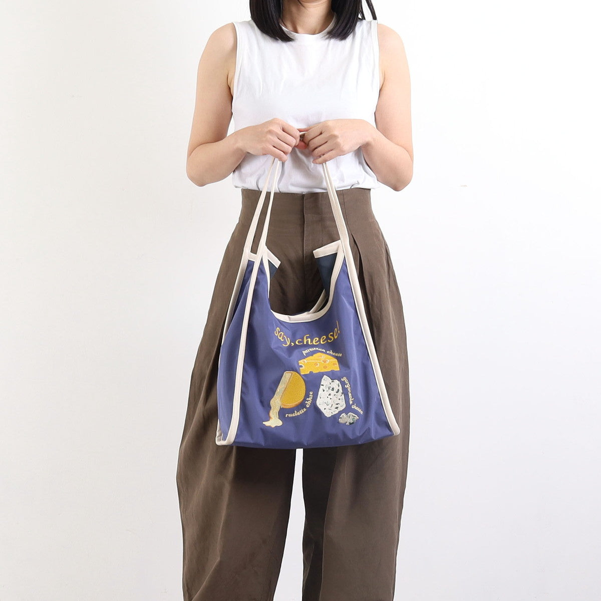 クーコ COOCO モチーフ刺繍トートバッグ／A4対応 （ブルー） ブルー