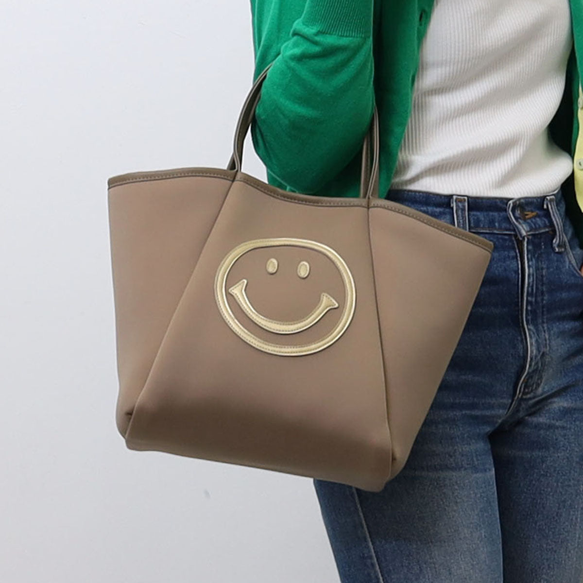 クーコ COOCO SMILEY／ダイバー素材トートバッグ