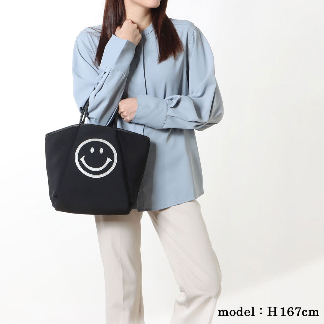 COOCO SMILEY/Diver material tote bag