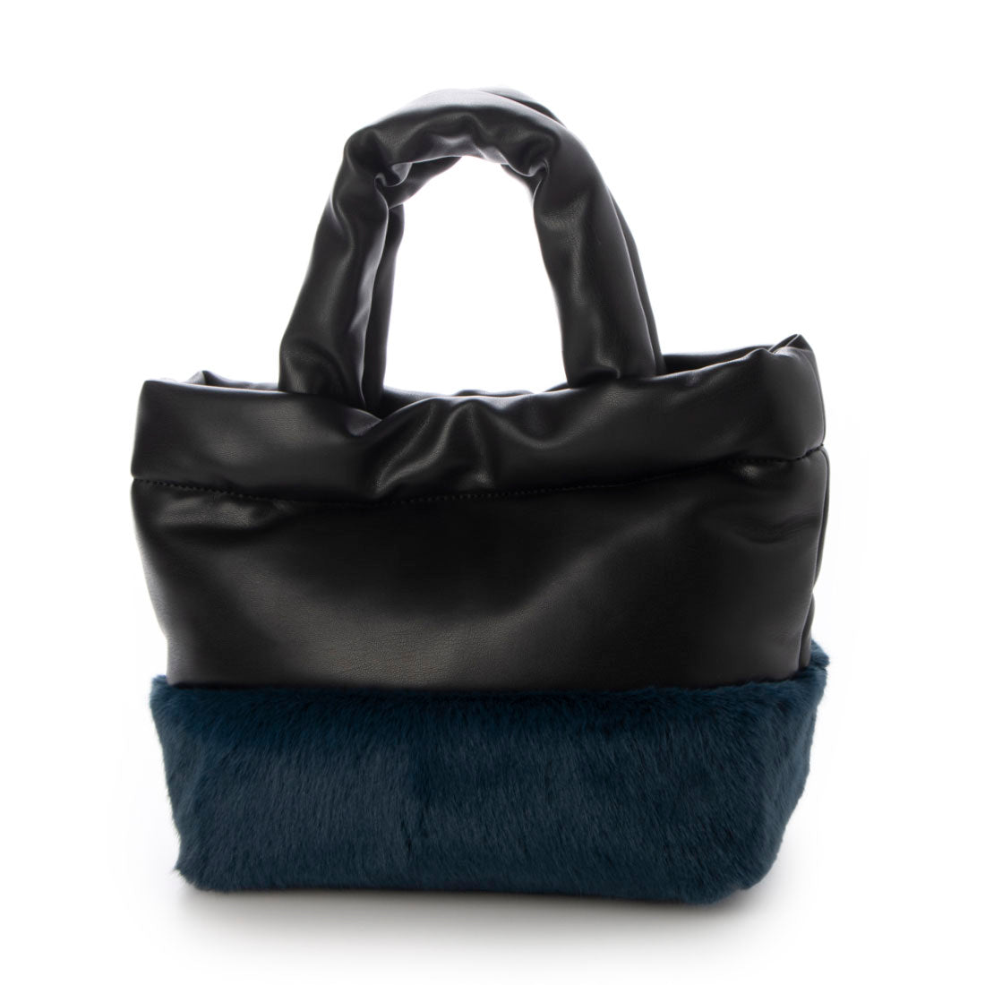 COOCO Eco Fur × Fake Leather Combination Tote Bag