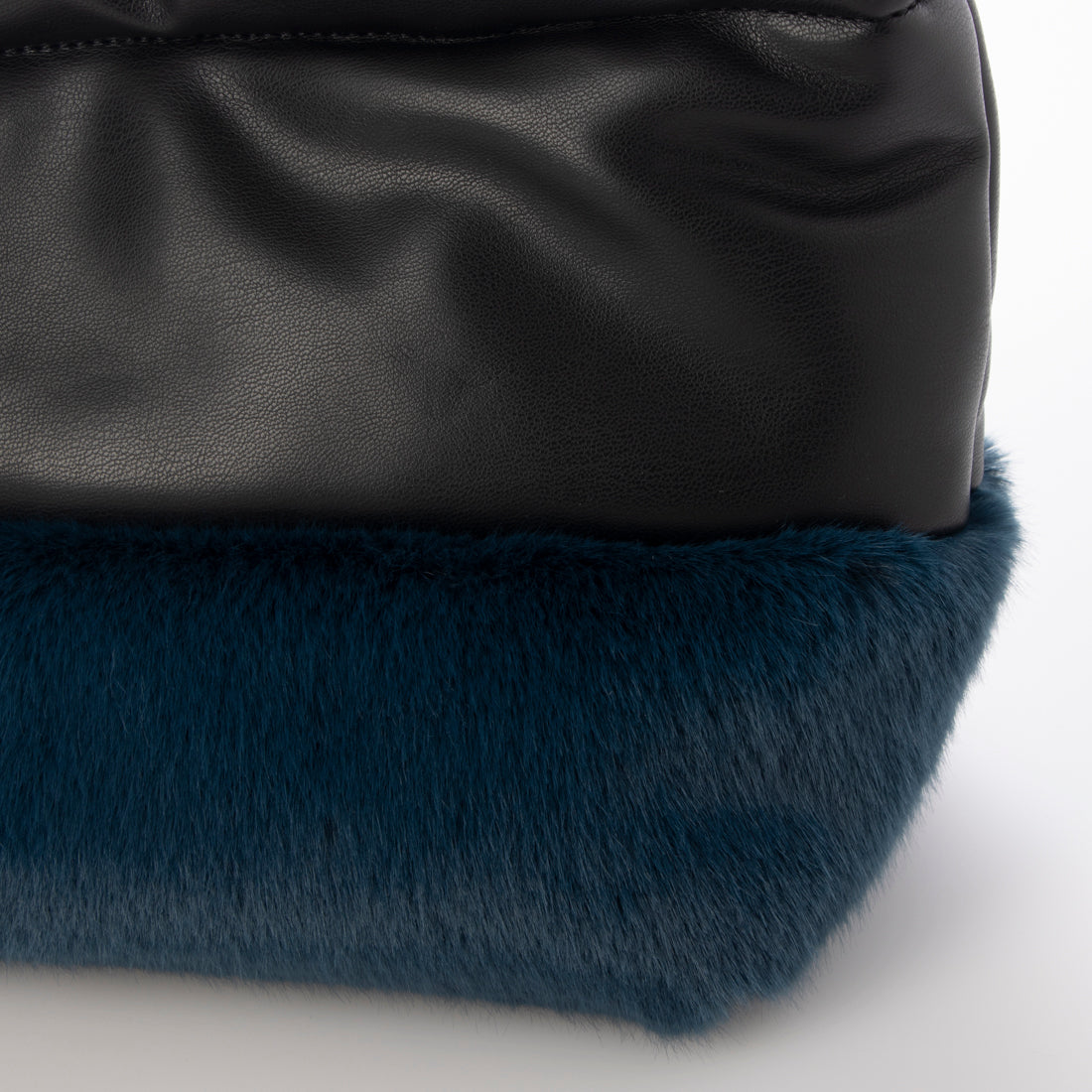 COOCO Eco Fur × Fake Leather Combination Tote Bag