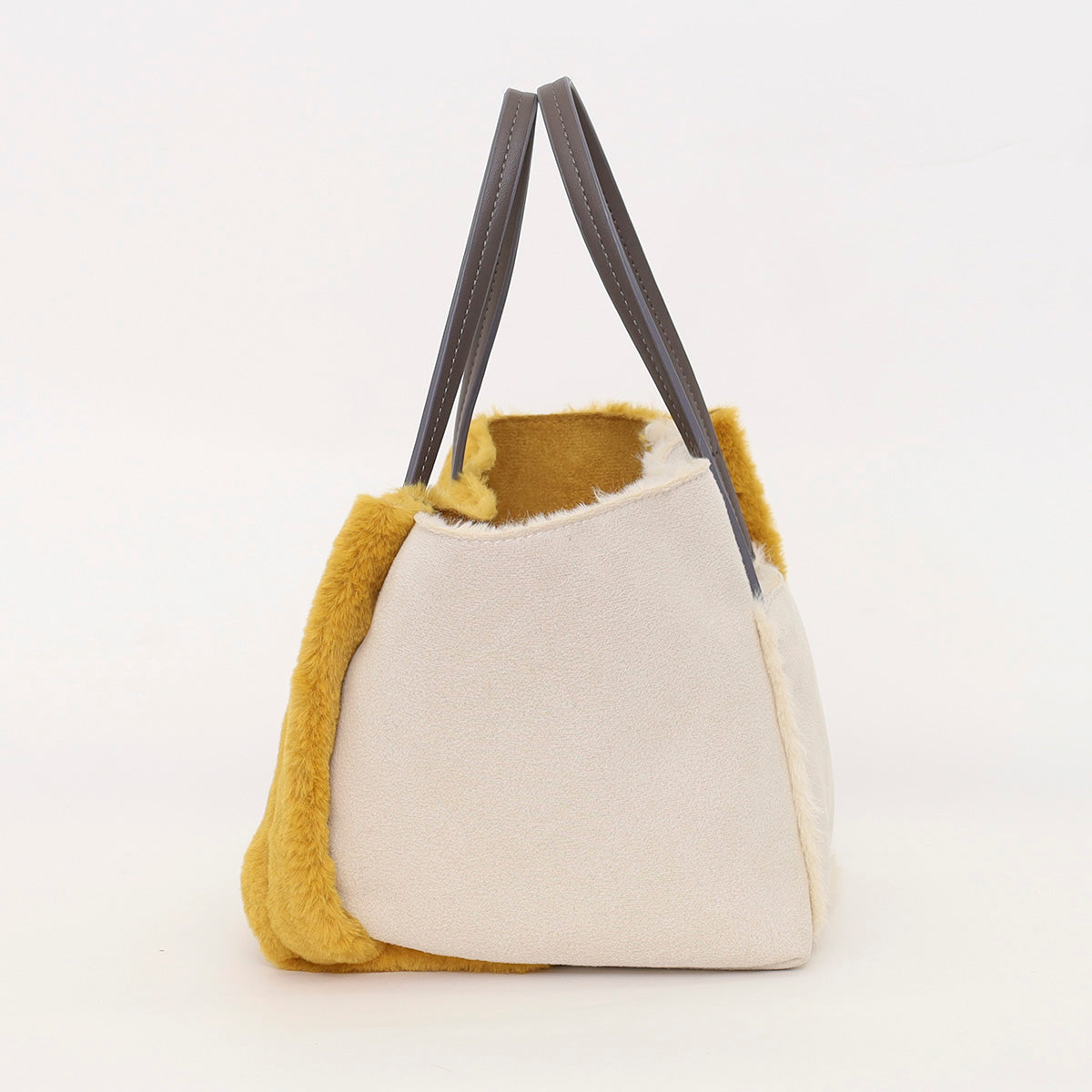 クーコ COOCO ポーチ付リバーシブルムートン風配色バッグ