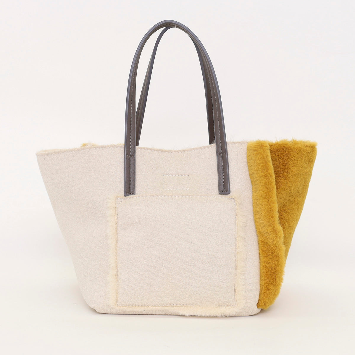 クーコ COOCO ポーチ付リバーシブルムートン風配色バッグ