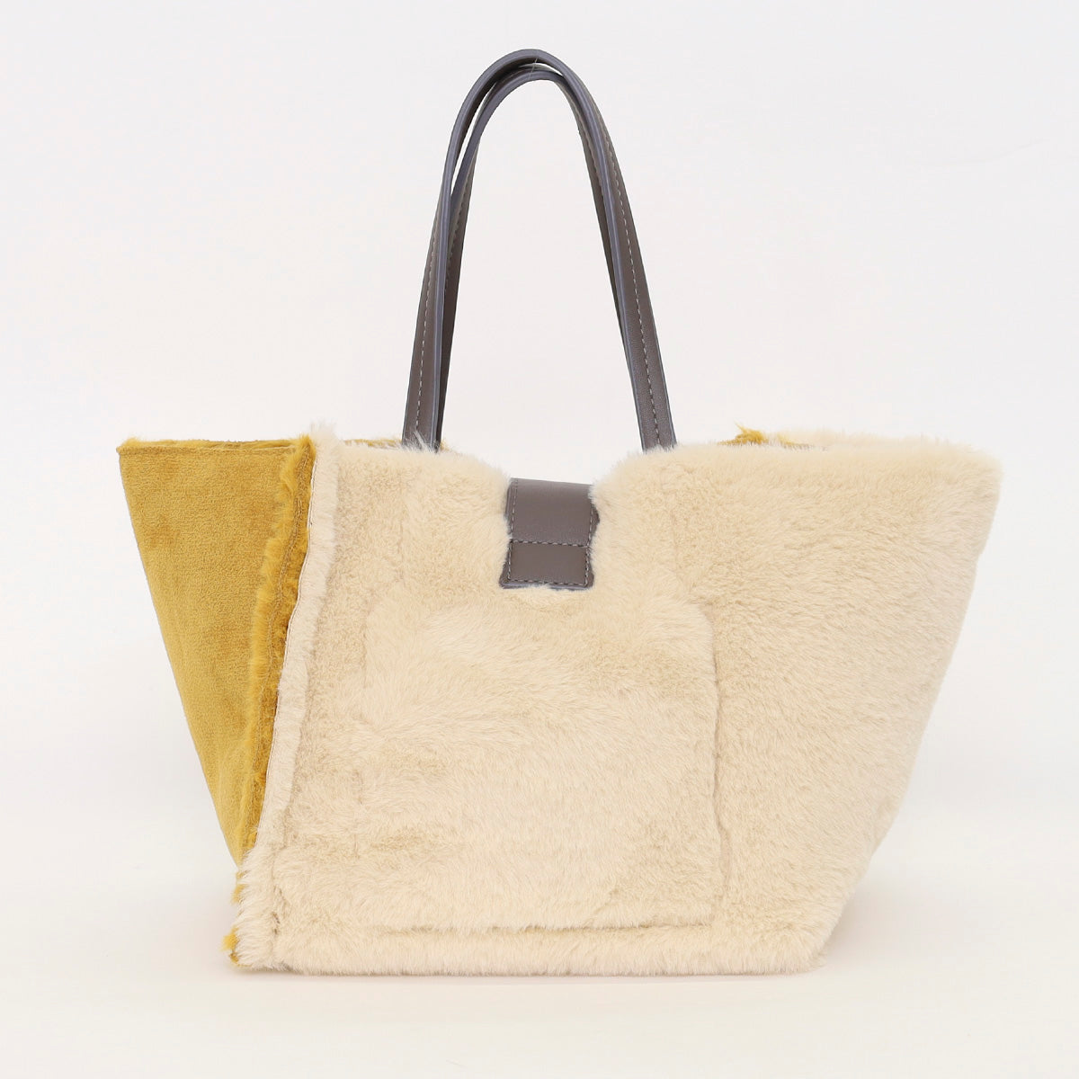 クーコ COOCO ポーチ付リバーシブルムートン風配色バッグ