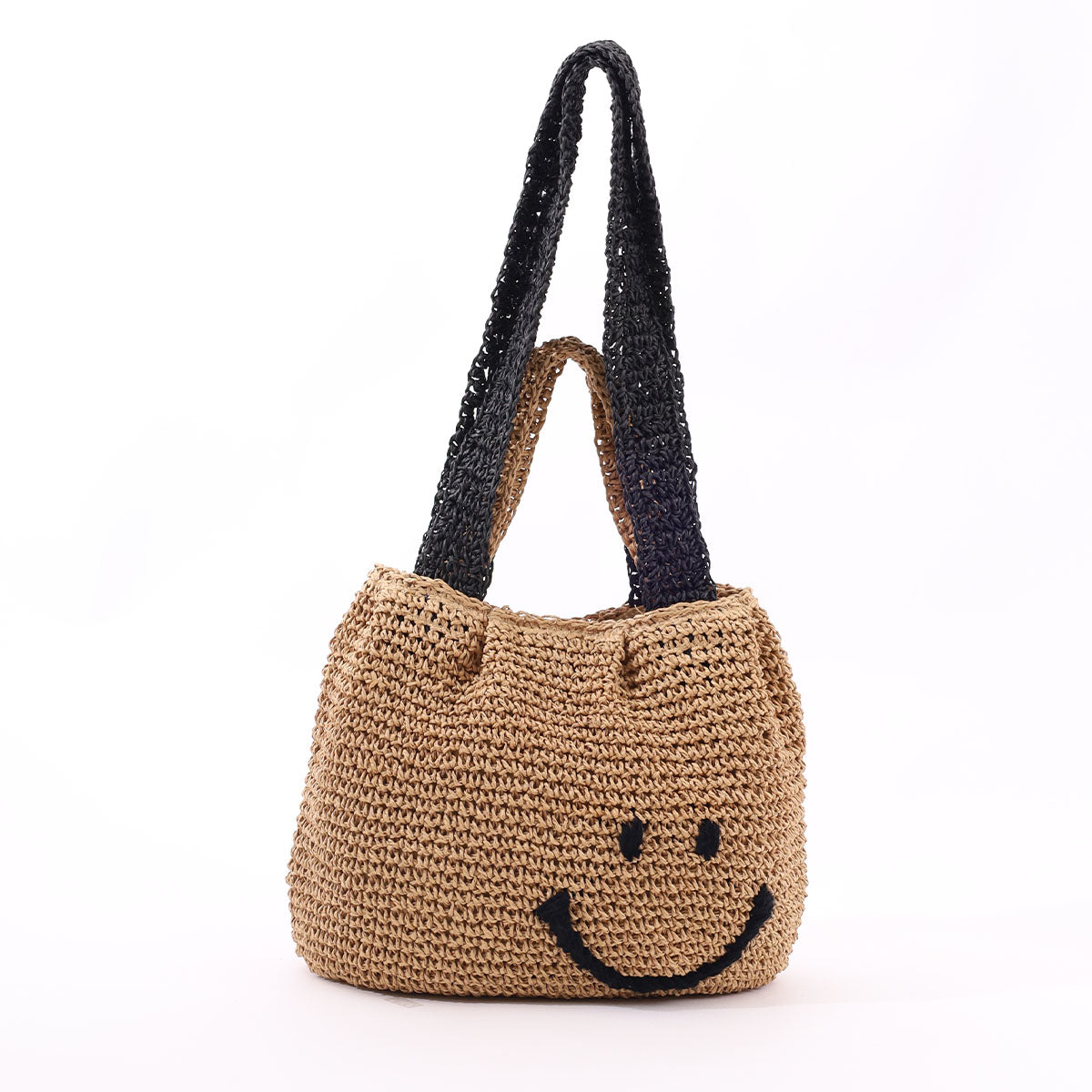 COOCO SMILEY 2-Handle Tucked Basket Bag