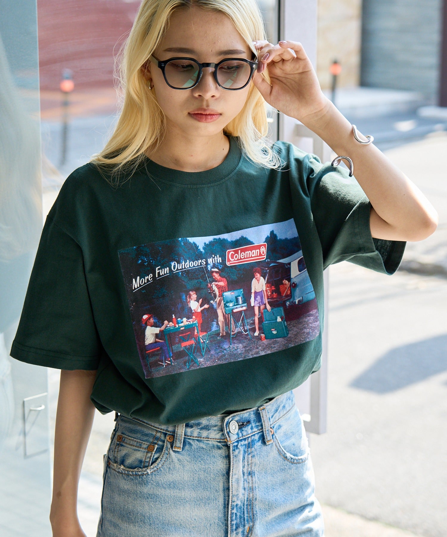 コールマン Coleman Retro outdoor print tee （グリーン） グリーン