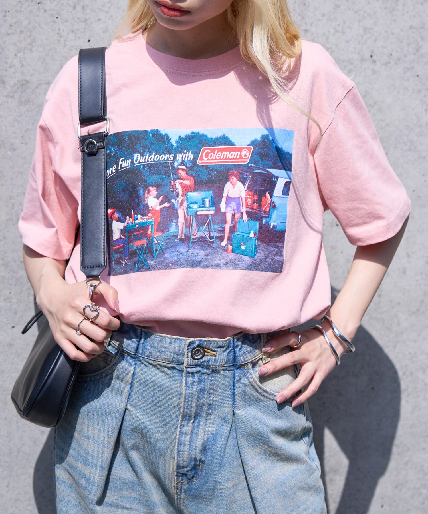 コールマン Coleman Retro outdoor print tee （ピンク） ピンク