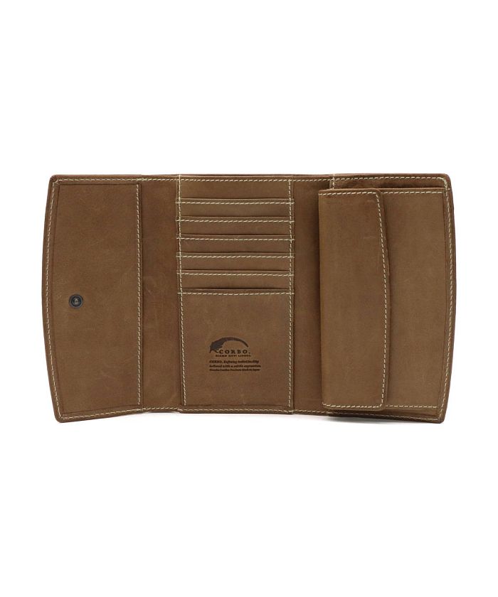 コルボ CORBO. コルボ 財布 CORBO 三つ折り財布 Curious キュリオス 本革 小銭入れ付き 限定カラー 8LOー1110 （ネイビー） ネイビー