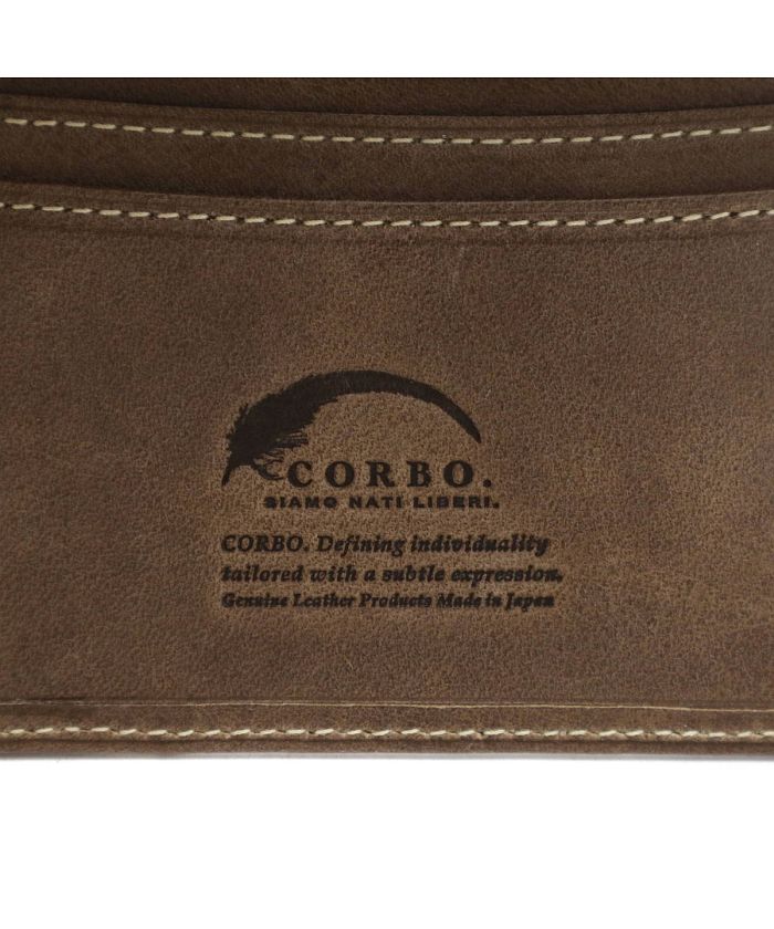 コルボ CORBO. コルボ 財布 CORBO 二つ折り財布 Curious キュリオス 本革 小銭入れ付き 限定カラー 8LOー1111 （ネイビー） ネイビー