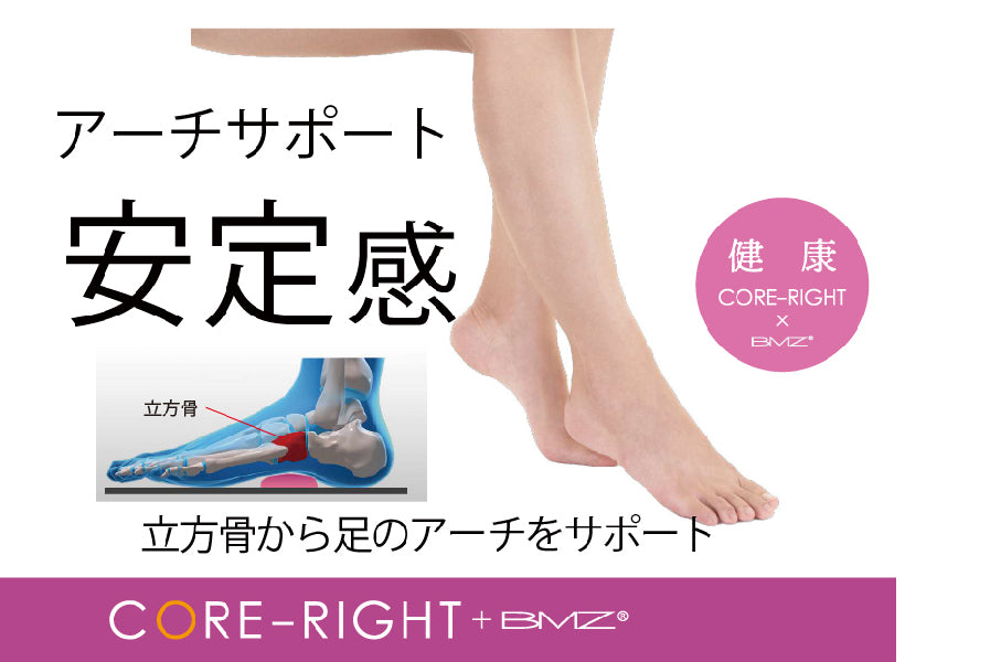 コアライト CORE-RIGHT 【日本製】 ゆったり3E 異素材コンビパンプス ウェッジソール BMZインソール搭載