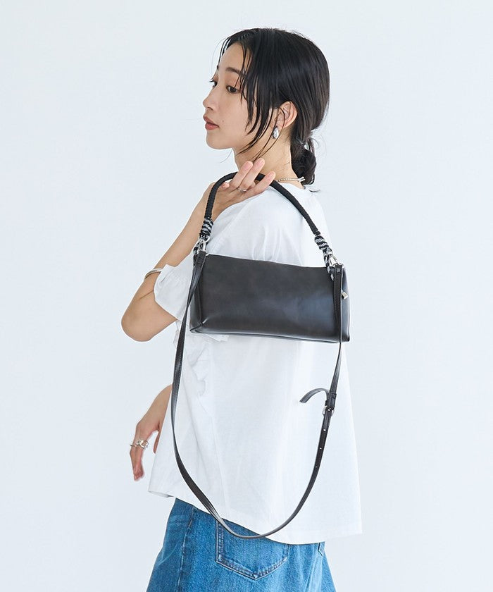 Leather-like Code Mini Shoulder Bag