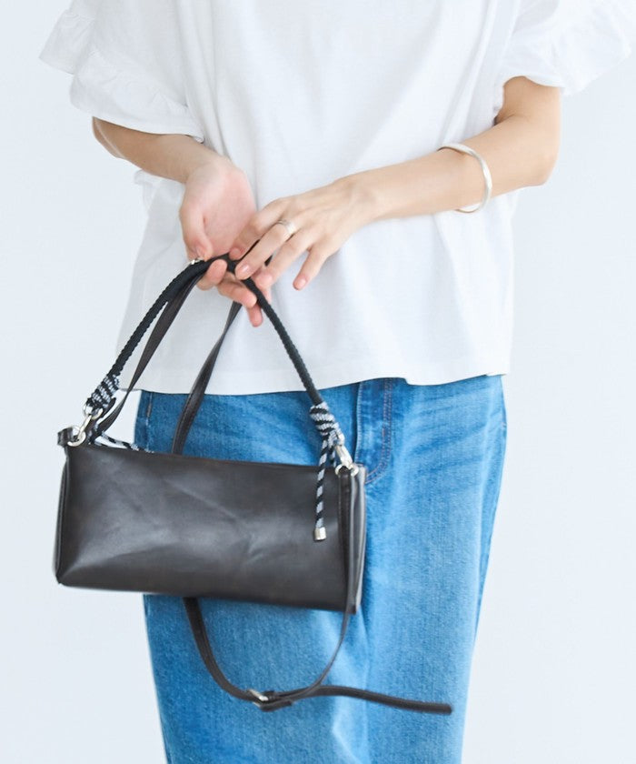 Leather-like Code Mini Shoulder Bag