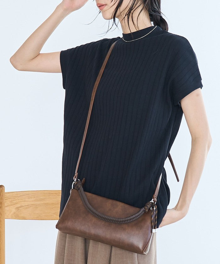 Leather-like Code Mini Shoulder Bag