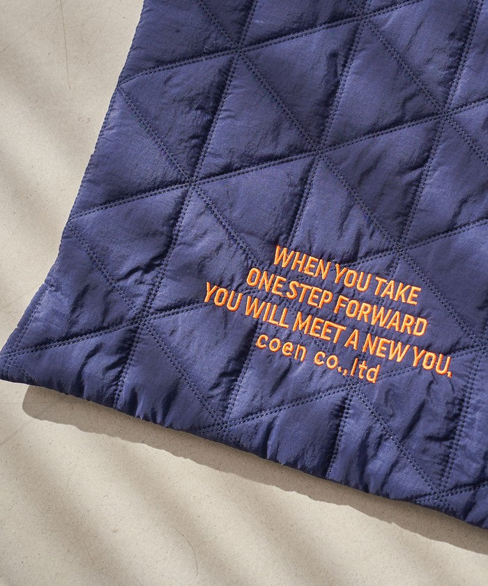 ロゴ刺繍 幾何柄 キルトトートバッグ SILVER