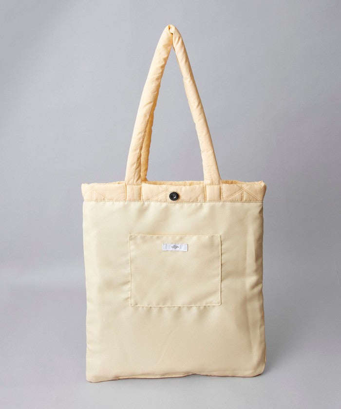 ロゴ刺繍 幾何柄 キルトトートバッグ SILVER