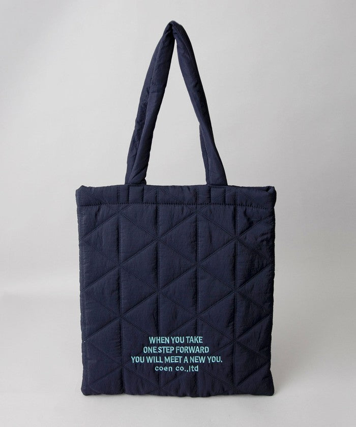 ロゴ刺繍 幾何柄 キルトトートバッグ その他3