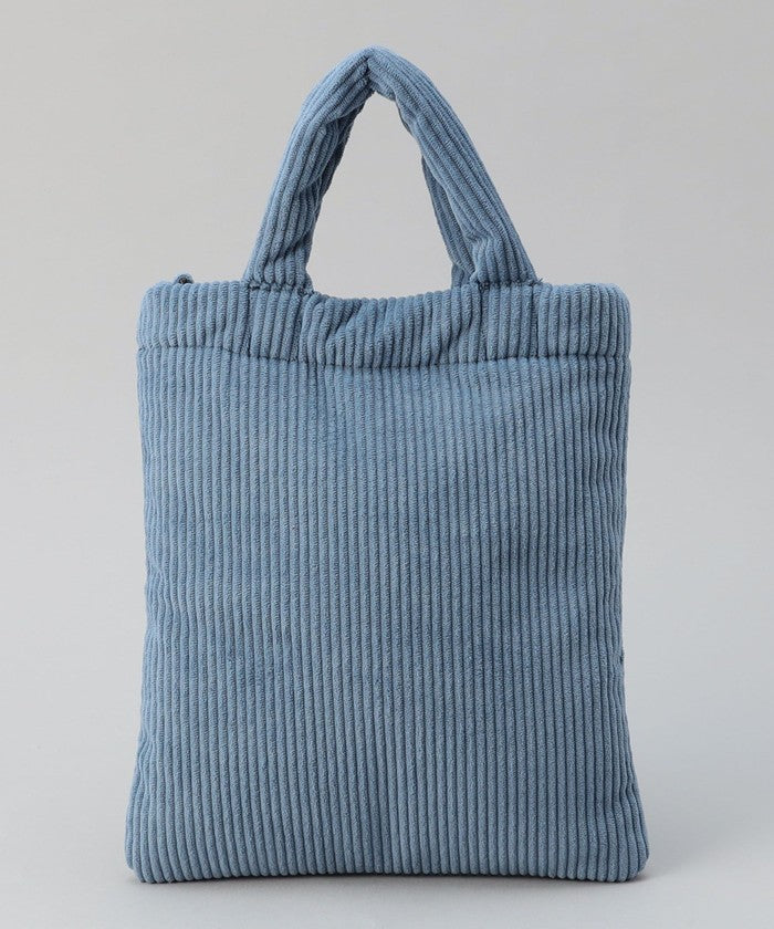 ロゴ刺繍コーデュロイショルダーバッグ LT.BLUE