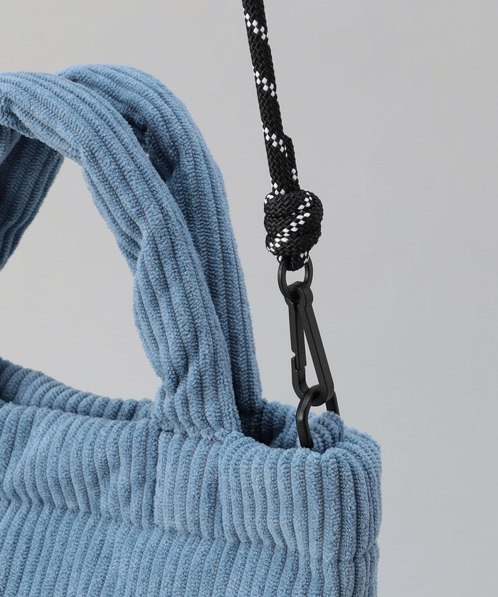 ロゴ刺繍コーデュロイショルダーバッグ LT.BLUE