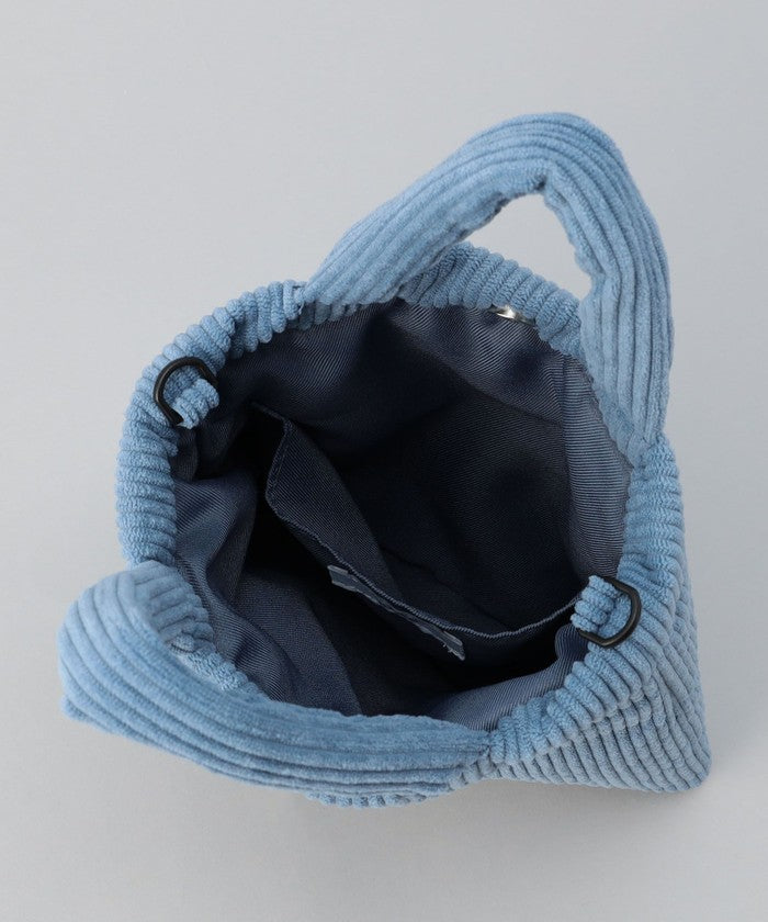 ロゴ刺繍コーデュロイショルダーバッグ LT.BLUE