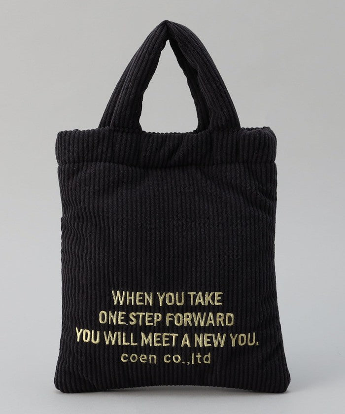 ロゴ刺繍コーデュロイショルダーバッグ LT.BLUE