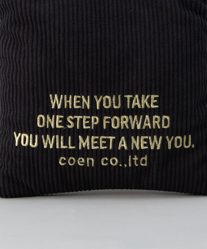 ロゴ刺繍コーデュロイショルダーバッグ LT.BLUE