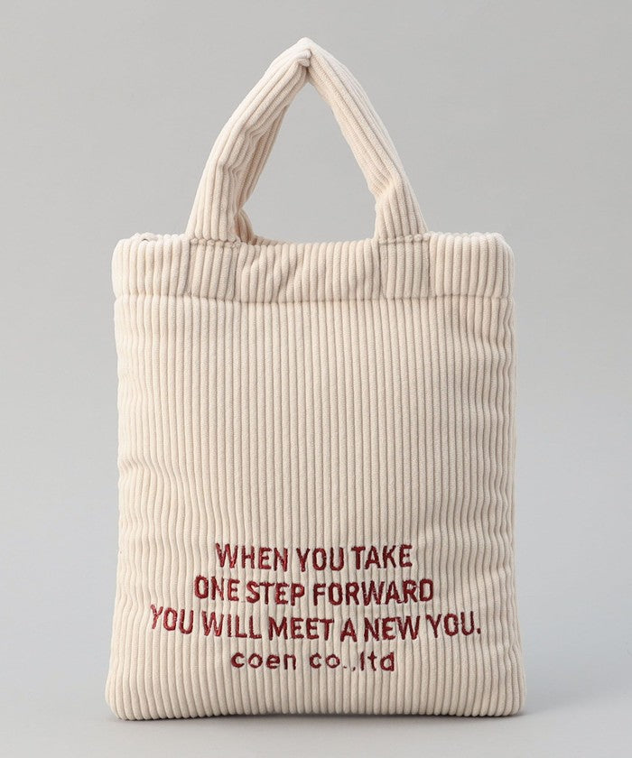 ロゴ刺繍コーデュロイショルダーバッグ LT.BLUE