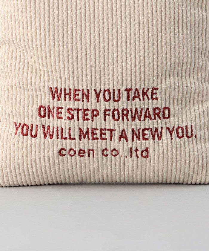 ロゴ刺繍コーデュロイショルダーバッグ LT.BLUE