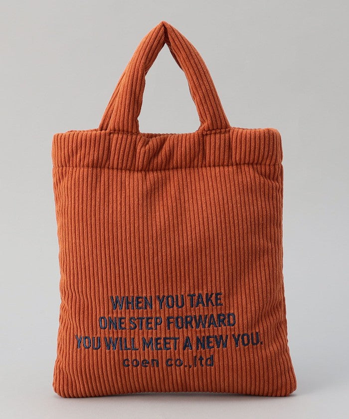 ロゴ刺繍コーデュロイショルダーバッグ LT.BLUE