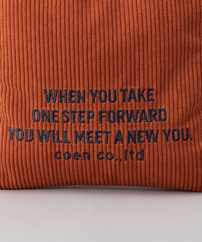 ロゴ刺繍コーデュロイショルダーバッグ LT.BLUE