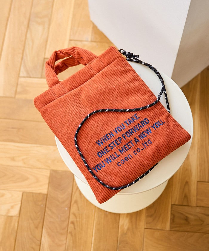 ロゴシシュウコーデュロイショルダー ORANGE