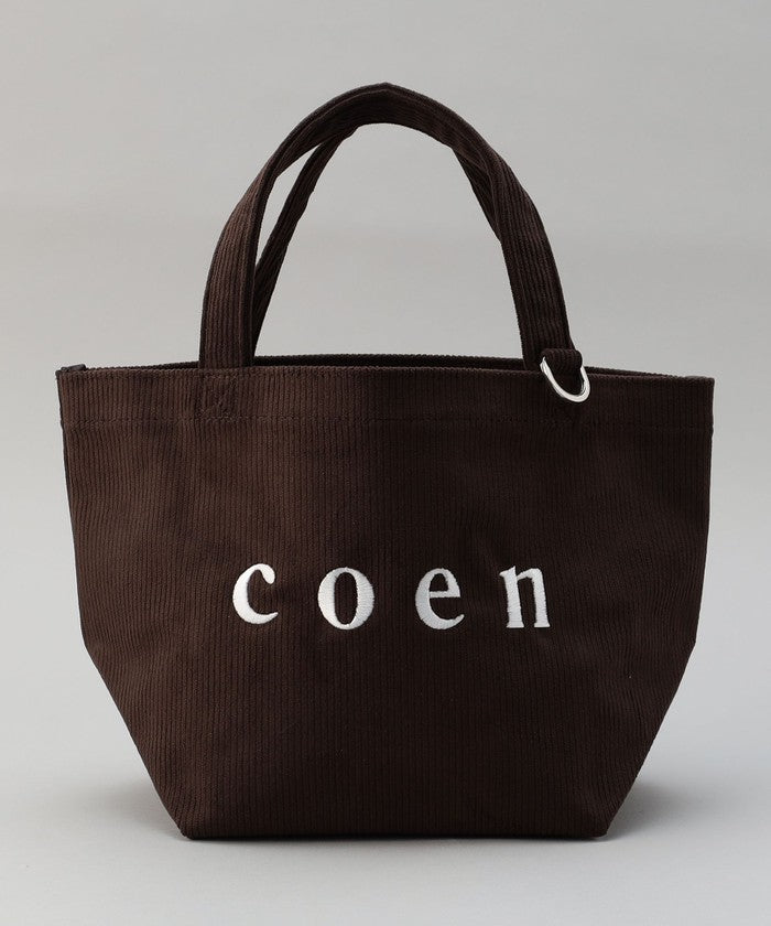 【一部WEB限定カラー・新素材】coen（コーエン）ロゴ アソートトートバッグ(Sサイズ) BEIGE